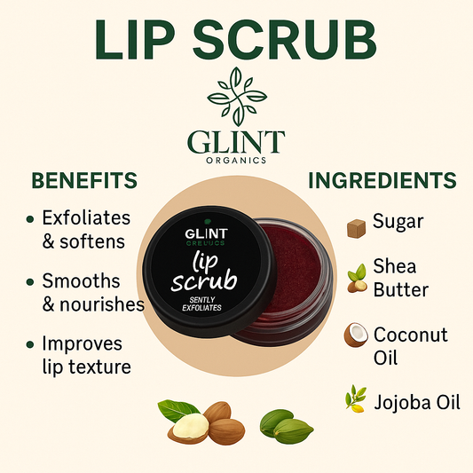 Glint Organics Sugar Lip Scrub | Exfoliate & Lighten